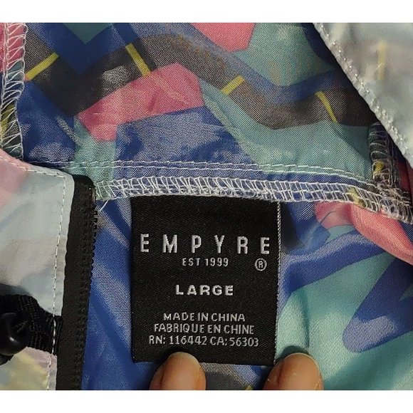 Empyre Windbreaker Wilburt Multi-Color Geometric Skateboarding Size L - Picture 3 of 12